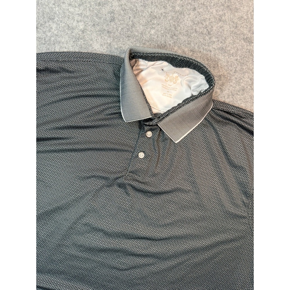 Hickey‎ Freeman Golf Polo Shirt Mens XL Black White Geometric Print Performance
